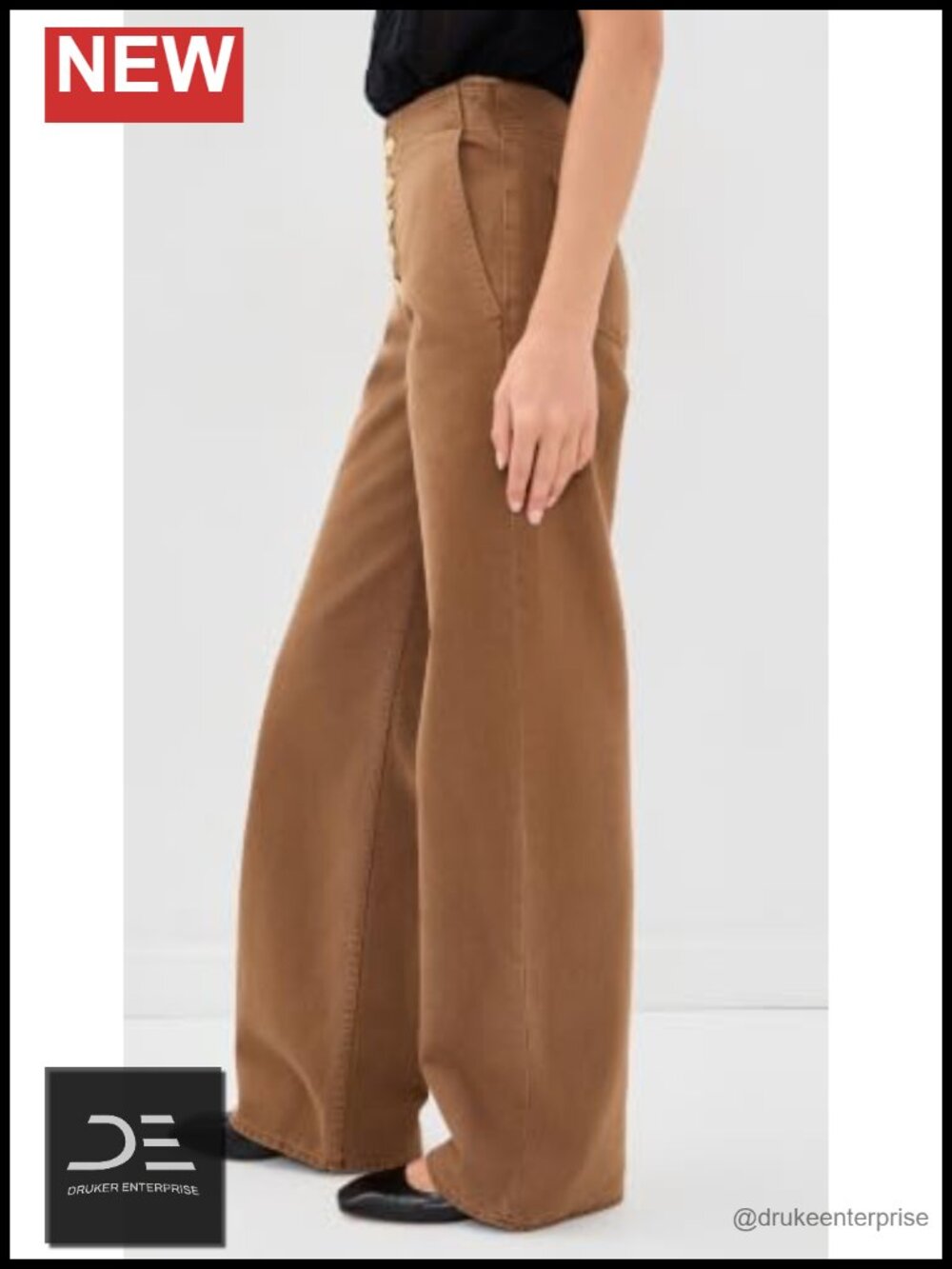 High Rise Button Fly Wide Leg Jeans - Picture 4 of 5
